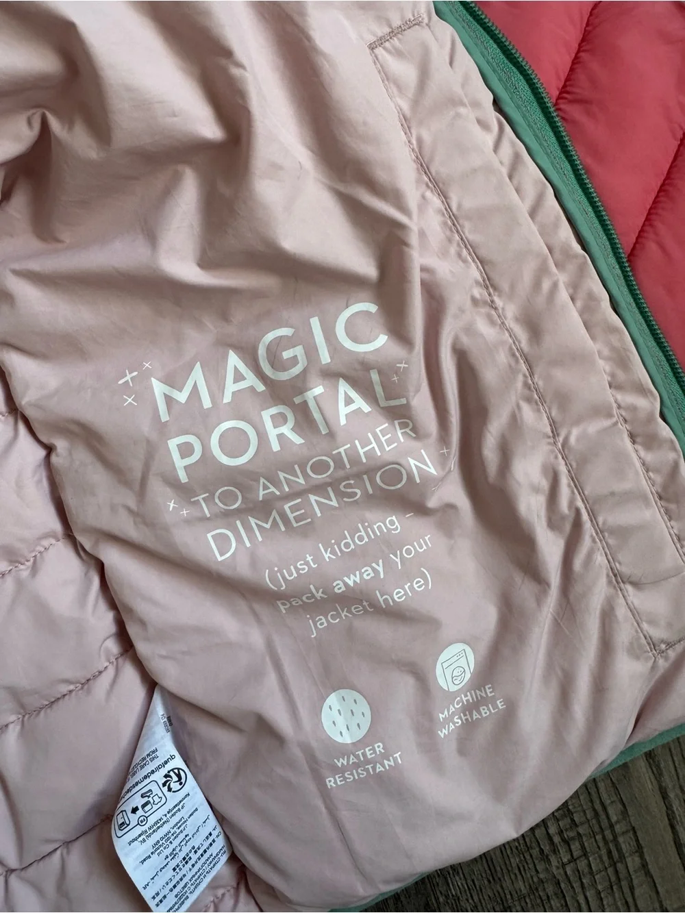 Mini Boden Kids' Pack-away Padded Jacket Rose Red- Size 11-12